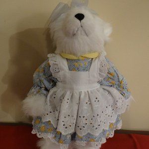 Vintage Joan Davis ADG White Plush Bear Numbered 11"